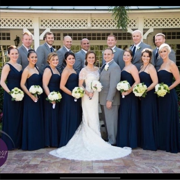 Bill Levkoff Blue One Shoulder Dress Size 6 - Picture 2 of 13